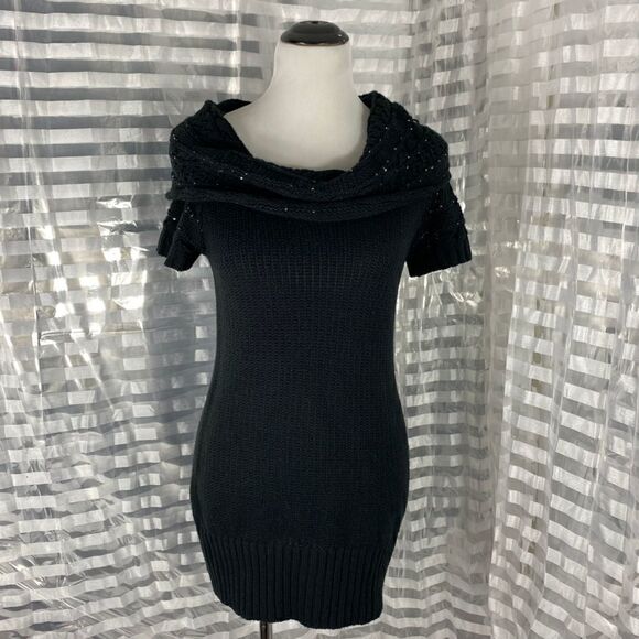 T/O Short Sleeve Cowl Neck Sweater - Picture 1 of 7